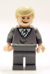 Lego hp085 - Draco Malfoy, Dark Bluish Gray Sweater, Smirk 