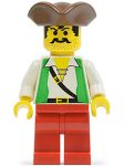   Lego pi049 - Pirate Green Vest, Red Legs, Brown Pirate Triangle Hat 