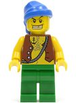   Lego pi107 - Pirate Vest and Anchor Tattoo, Green Legs, Blue Bandana, Gold Tooth 