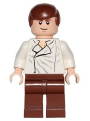Lego sw278 - Han Solo, Reddish Brown Legs without Holster Pattern (Carbonite, Light Flesh) 